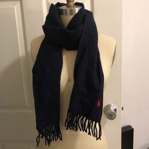 Ralph Lauren navy blue wool scarf